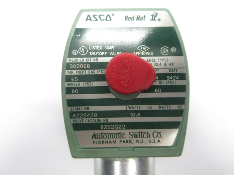 ASCO 8262G22 24VDC 60-65PSI 1/4" UNMP