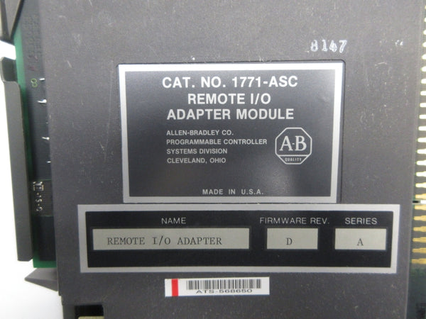 ALLEN BRADLEY 1771-ASC SER. A F/W D UNMP