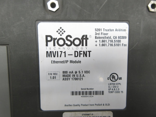 PROSOFT MVI71-DFNT F/W 1.01 5.1VDC UNMP