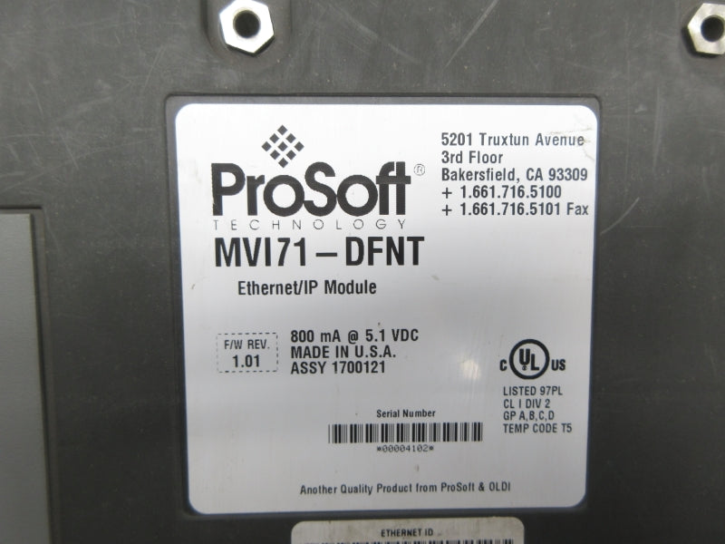 PROSOFT MVI71-DFNT F/W 1.01 5.1VDC UNMP