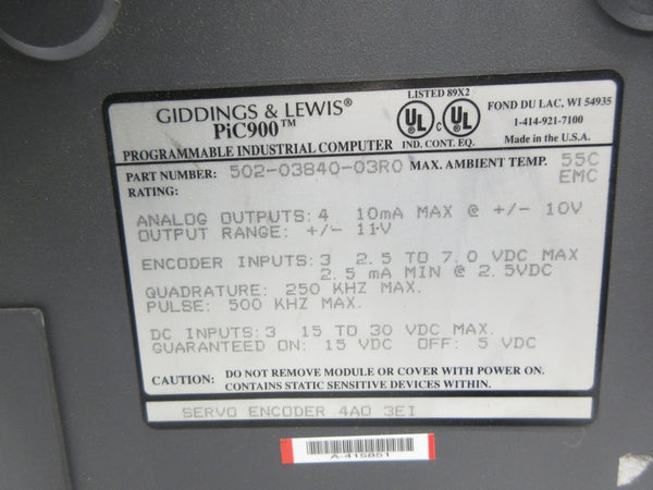 GIDDINGS & LEWIS 502-03840-03R0 15-30VDC NSNP