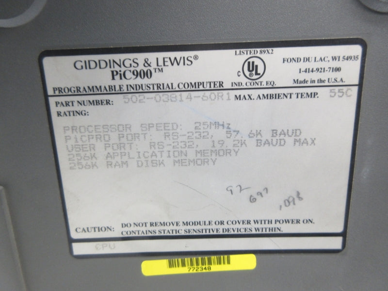 GIDDINGS & LEWIS 502-03814-60R1 NSNP