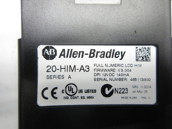 ALLEN BRADLEY 20-HIM-A3 SER. A F/W V3.004 12VDC NSNP