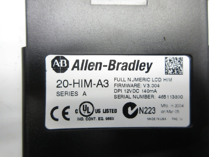 ALLEN BRADLEY 20-HIM-A3 SER. A F/W V3.004 12VDC NSNP