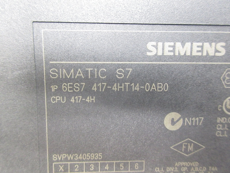 SIEMENS 6ES7417-4HT14-0AB0 (AS PICTURED) NSNP