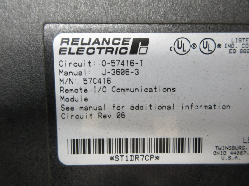 RELIANCE ELECTRIC 57C416 0-57416-Y REV. 06 NSNP