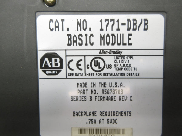 ALLEN BRADLEY 1771-DB SER. B F/W C 5VDC .75A REV. C NSNP