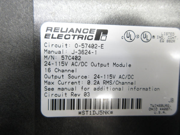 RELIANCE ELECTRIC 57C402 0-57402-E 24-115VAC REV. 03 NSNP