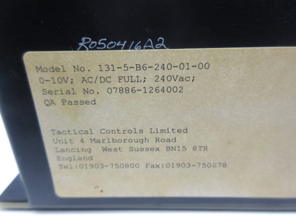 TACTICAL CONTROLS TC131 131-5-B6-240-01-00 240VAC UNMP