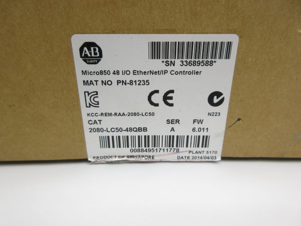 ALLEN BRADLEY 2080-LC50-48QBB SER. A F/W 6.011 NSMP