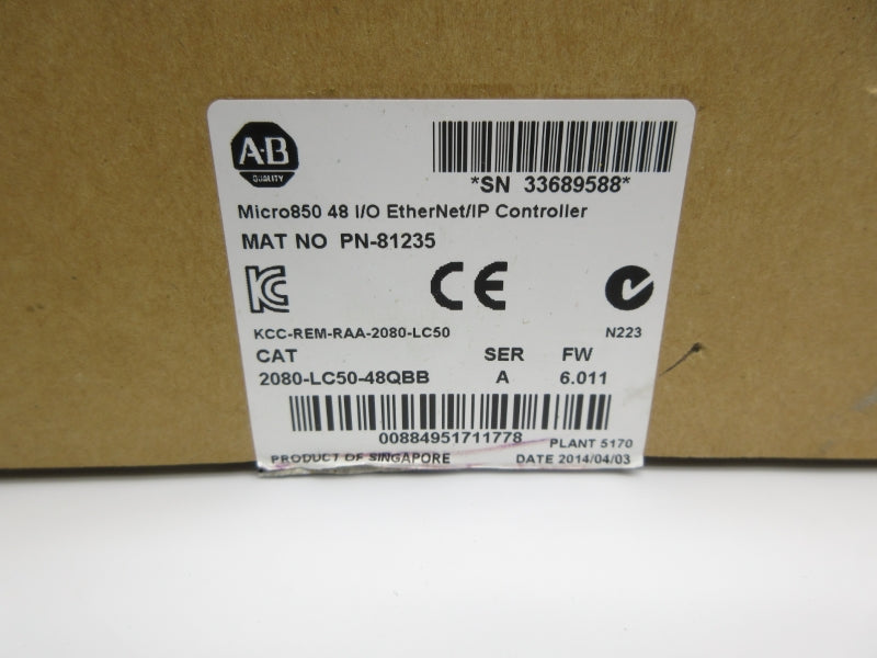 ALLEN BRADLEY 2080-LC50-48QBB SER. A F/W 6.011 NSMP