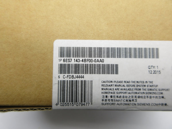 SIEMENS 6ES7143-4BF00-0AA0 24VDC 0.5A NSFS