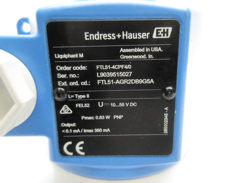 ENDRESS+HAUSER FTL51-AGR2DB9G5A 10-55VDC NSNP
