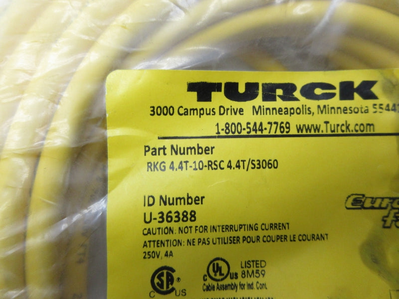 TURCK RKG4.4T-10-RSC4.4T/S3060 U-36388 250V 4A NSMP
