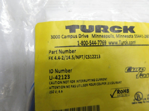 TURCK FK4.4-2/14.5/NPT/CS12213 U-42123 250V 4A NSMP