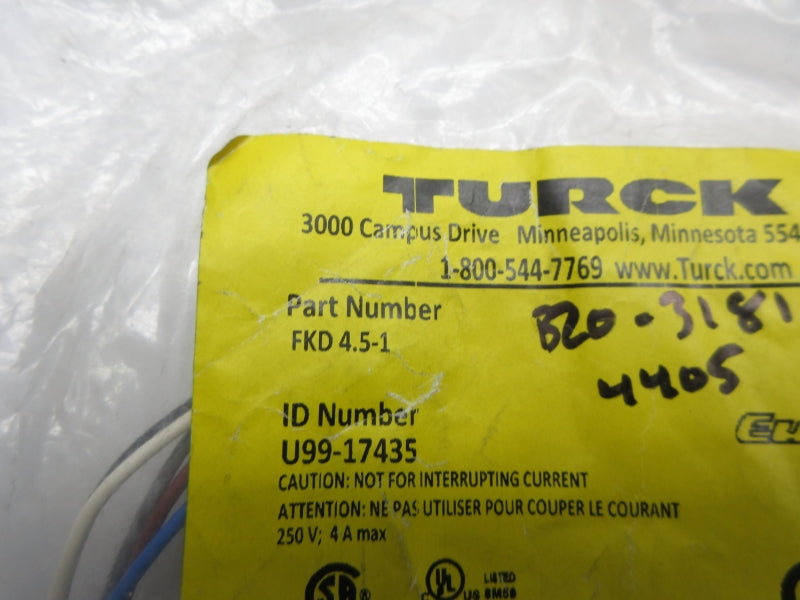 TURCK FKD4.5-1 U99-17435 250V 4A NSMP