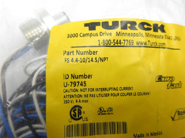 TURCK FS4.4-10/14.5/NPT U-79745 250V 4A NSMP