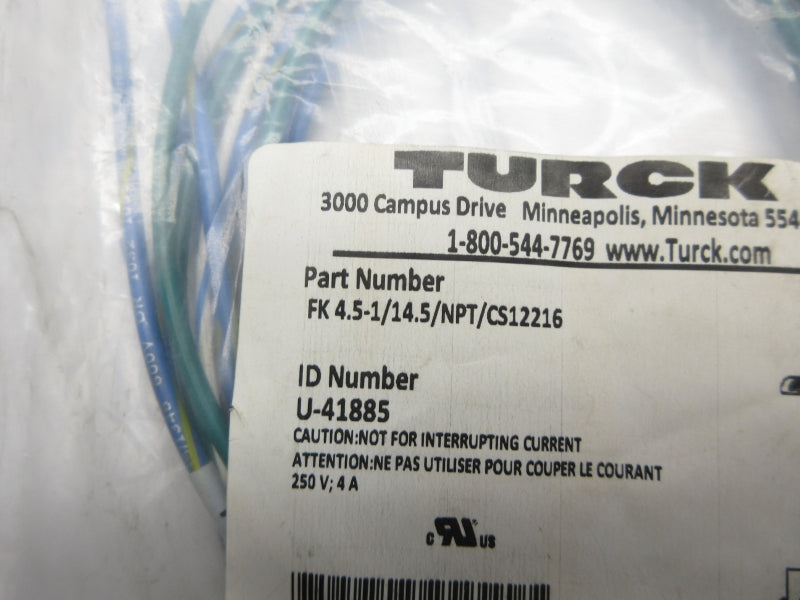 TURCK FK4.5-1/14.5/NPT/CS12216 U-41885 250V 4A NSMP