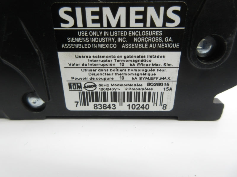 SIEMENS BQ2B015 120/240V 15A NSNP