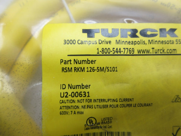 TURCK RSMRKM126-5M/S101 U2-00631 600V 7A NSMP