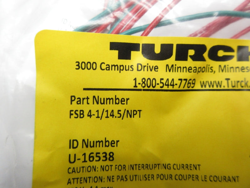 TURCK FSB4-1/14.5/NPT U-16538 250V 4A NSMP