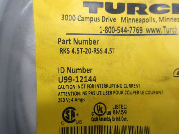 TURCK RKS4.5T-20-RSS4.5T U99-12144 250V 4A NSMP