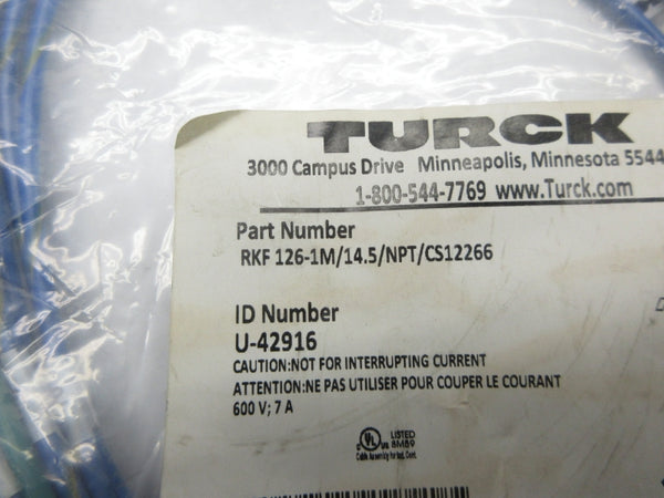 TURCK RKF126-1M/14.5/NPT/CS12266 U-42916 600V 7A NSMP