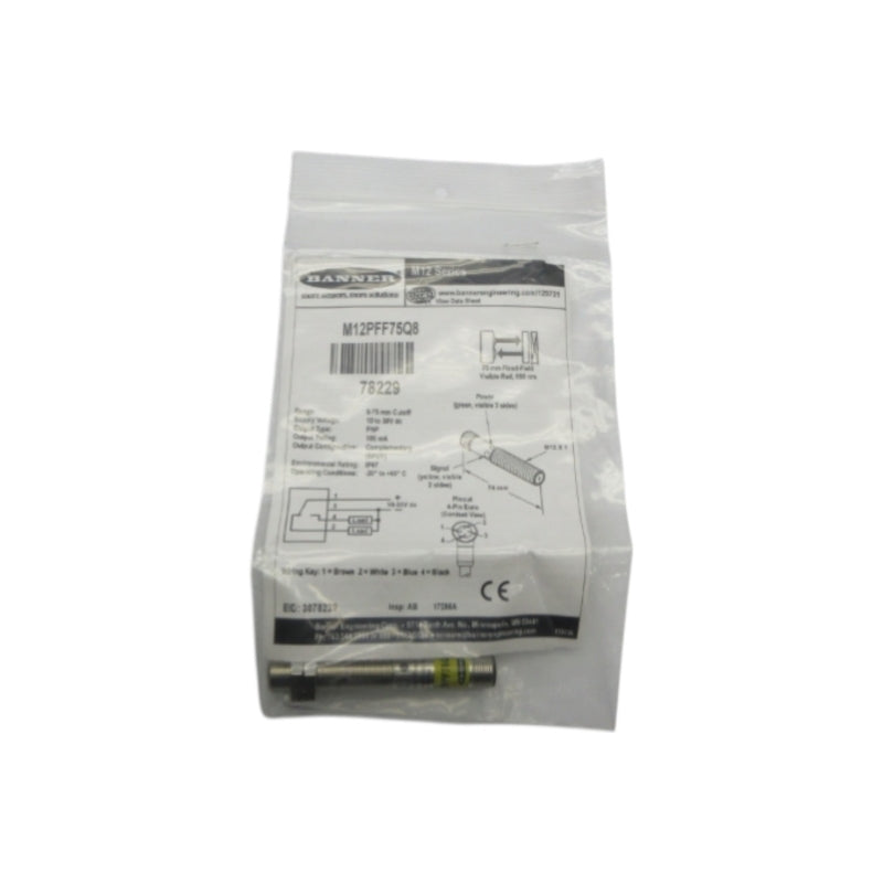 BANNER ENGINEERING M12PFF75Q8 78229 10-30VDC NSMP