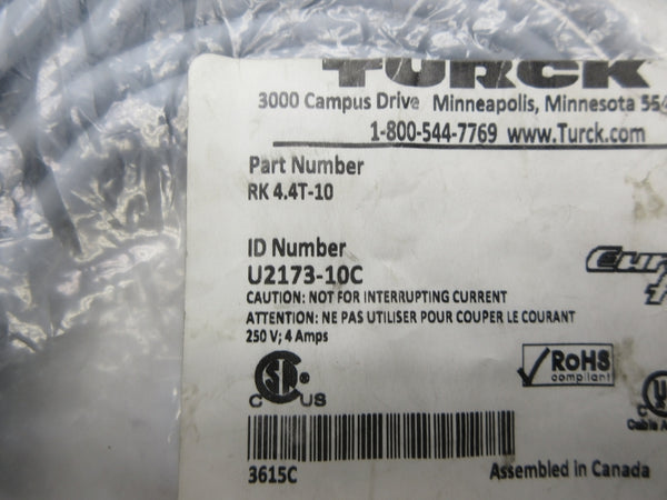 TURCK RK4.4T-10 U2173-10C 250V 4A NSMP