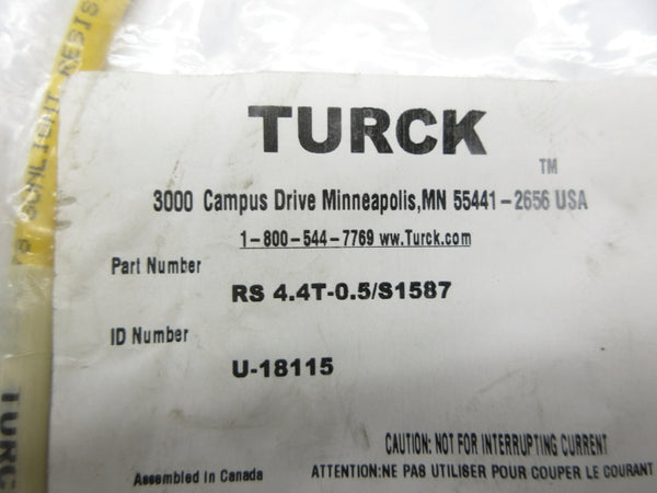 TURCK RS4.4T-0.5/S1587 U-18115 NSMP