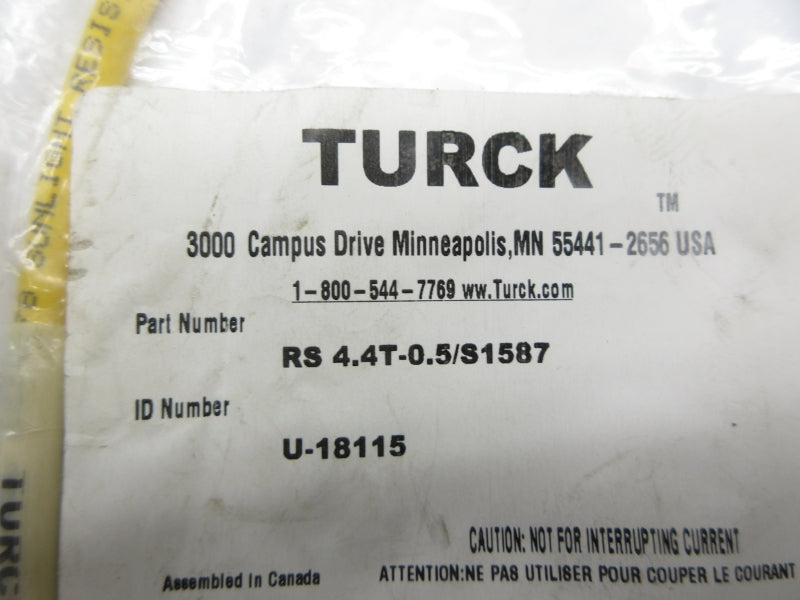 TURCK RS4.4T-0.5/S1587 U-18115 NSMP