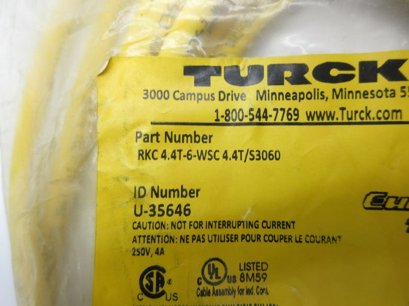 TURCK RKC4.4T-6-WSC4.4T/S3060 U-35646 250V 4A NSMP