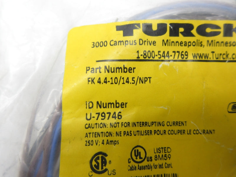TURCK FK4.4-10/14.5/NPT U-79746 250V 4A NSMP