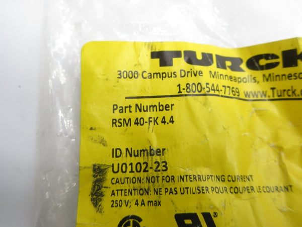 TURCK RSM40-FK4.4 U0102-23 250V 4A NSMP