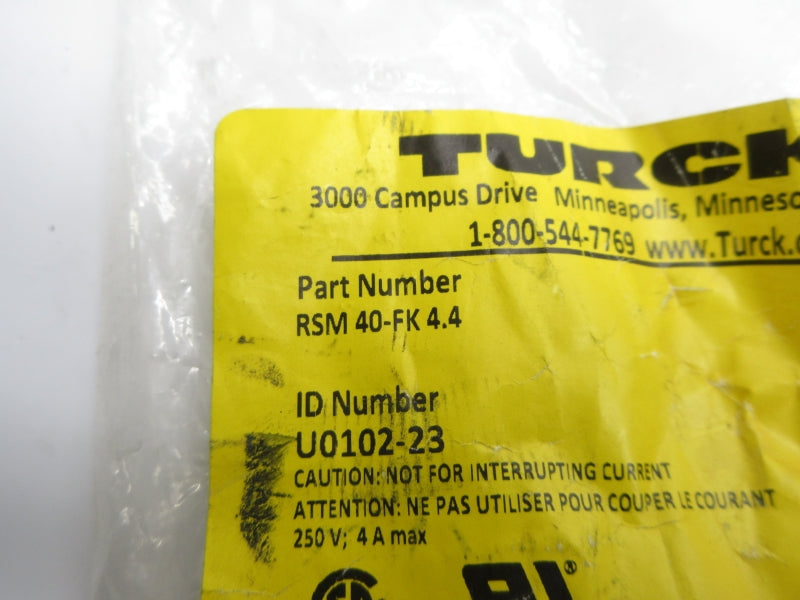 TURCK RSM40-FK4.4 U0102-23 250V 4A NSMP