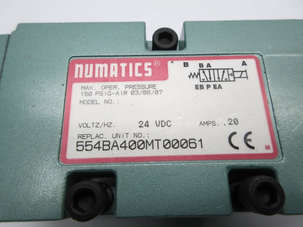 NUMATICS 554BA400MT00061 24VDC .20A 150PSI NSNP