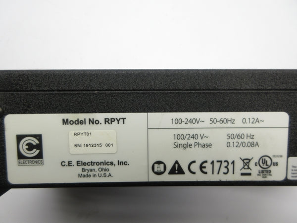 CE ELECTRONICS RPYT01 100-240V 0.12A (NO KEY) NSNP