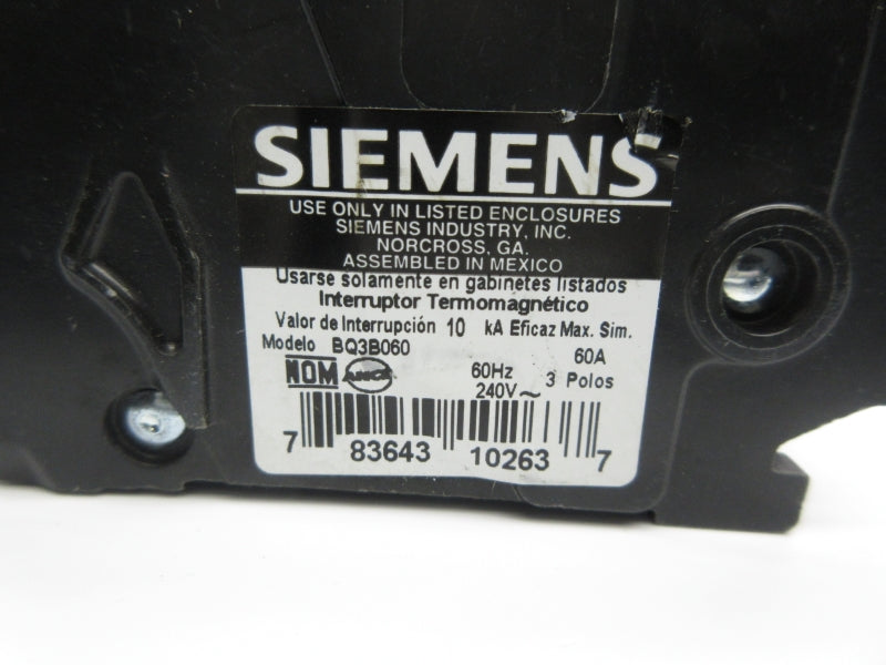 SIEMENS BQ3B060 240V 60A NSNP