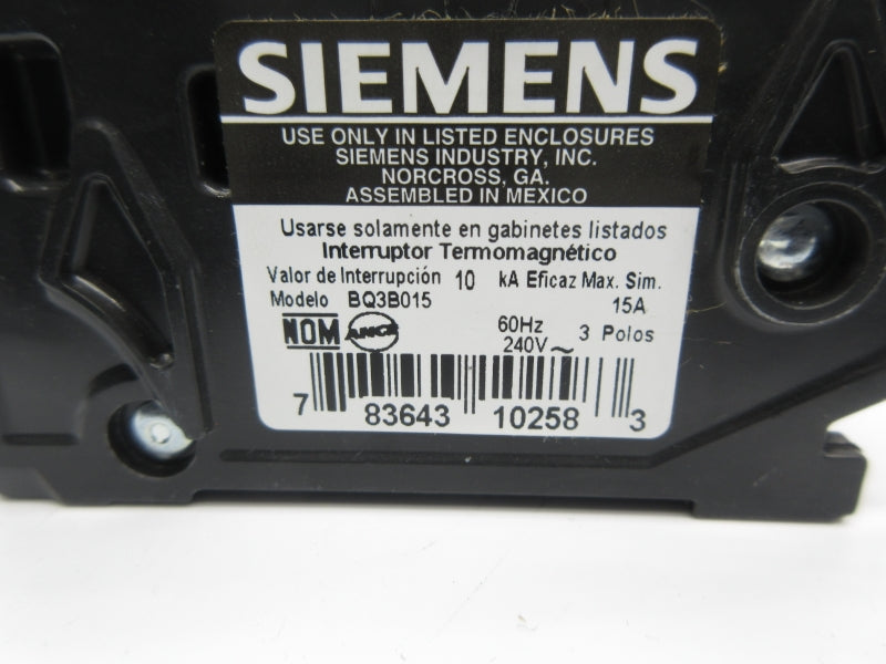 SIEMENS BQ3B015 240V 15A NSNP