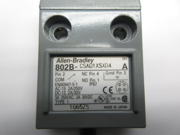 ALLEN BRADLEY 802B-CSAD1XSXD4 SER. A 250V 2A NSNP