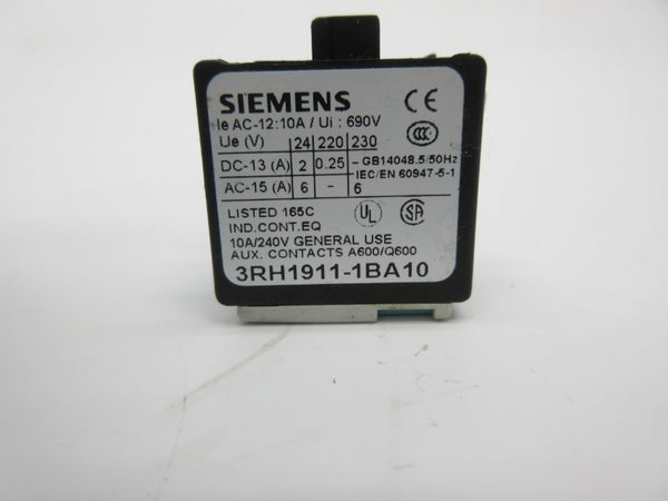 SIEMENS 3RH1911-1BA10 240V 10A NSNP