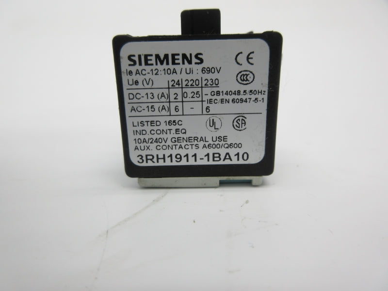 SIEMENS 3RH1911-1BA10 240V 10A NSNP