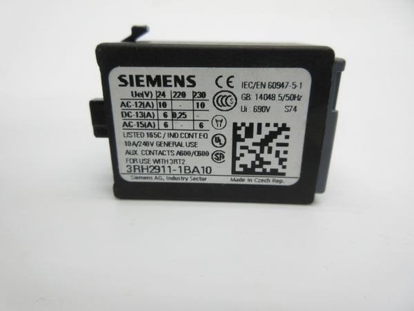 SIEMENS 3RH2911-1BA10 240V 10A NSNP