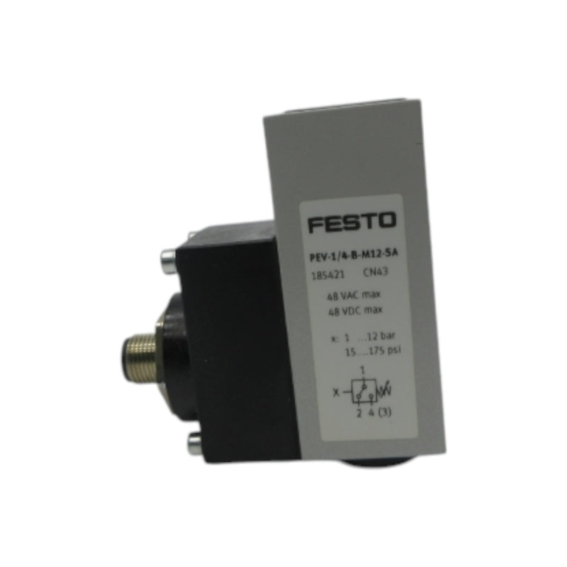 FESTO PEV-1/4-B-M12-SA 185421 48VAC/DC 75-175PSI NSNP
