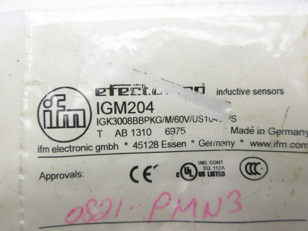 IFM EFECTOR IGM204 IGK3008BBPKG/M/60V/US104DPS NSMP