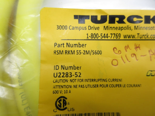 TURCK RSMRKM55-2M/S600 U2283-52 600V 10A NSMP