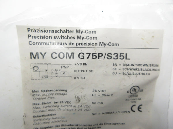 BAUMER MYCOMG75P/S35L 36VDC NSMP