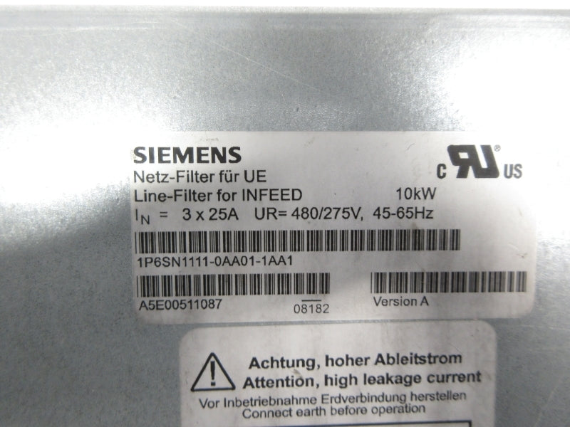 SIEMENS 1P6SN1111-0AA01-1AA1 480/275V NSNP