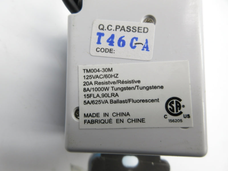 SWITCH TM004-30M 125VAC 15A NSNP