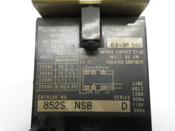 ALLEN BRADLEY 852S-NSB SER. D 110/120V 0.5-30S UNMP